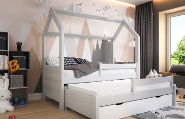 Hausbett, Ausziehbett, Kinderbett DUO PLUS HAUSE