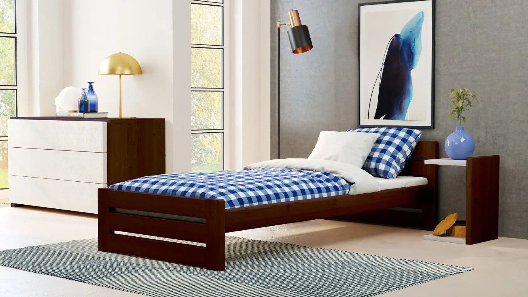 Einzelbett, Ausziehbett, Kinderbett aus massivem Fichtenholz DREAM - Kubuk Moebel