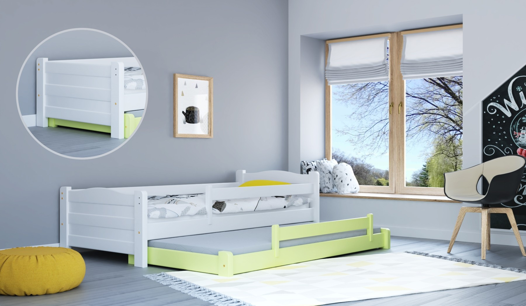 Ausziehbett, Kinderbett, Doppelbett DUO - Kubuk Moebel