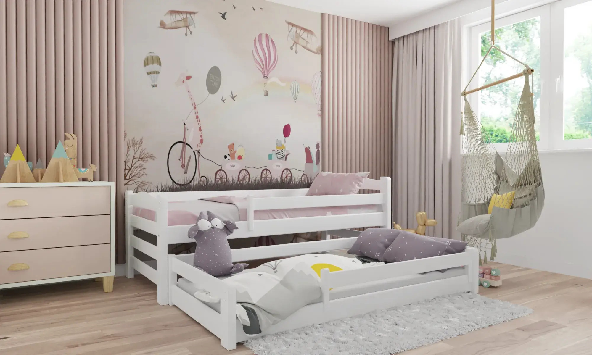 Kinderbett, Ausziehbett DUO MAX - Kubuk Moebel