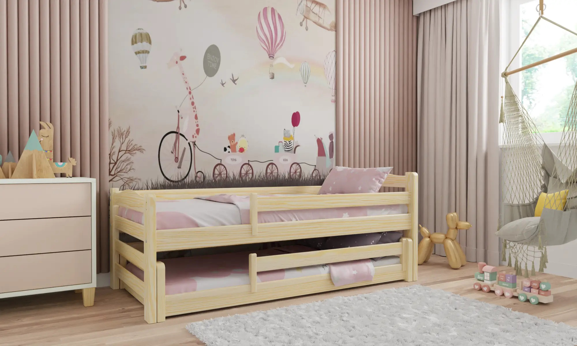 Kinderbett, Ausziehbett DUO MAX - Kubuk Moebel