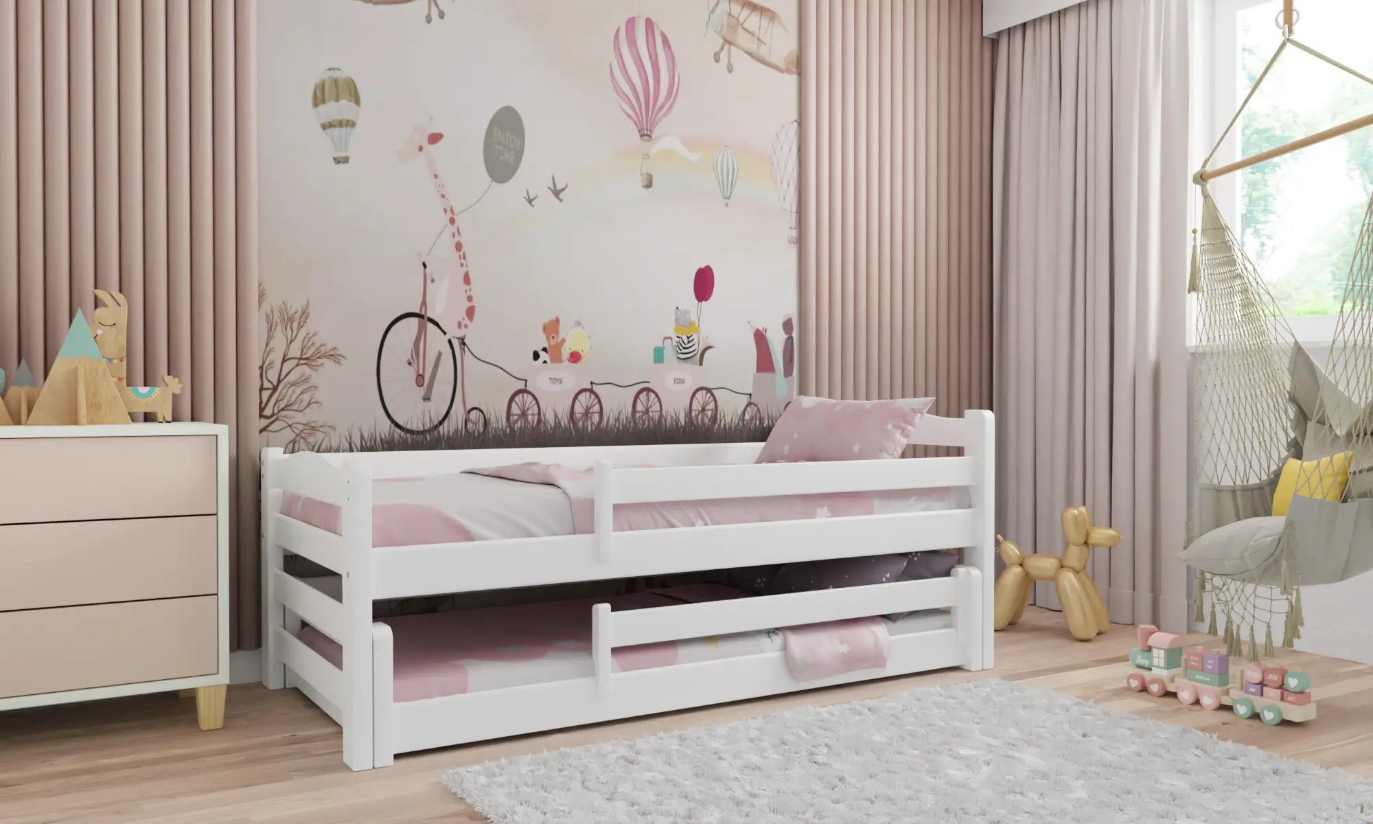 Kinderbett, Ausziehbett DUO MAX - Kubuk Moebel