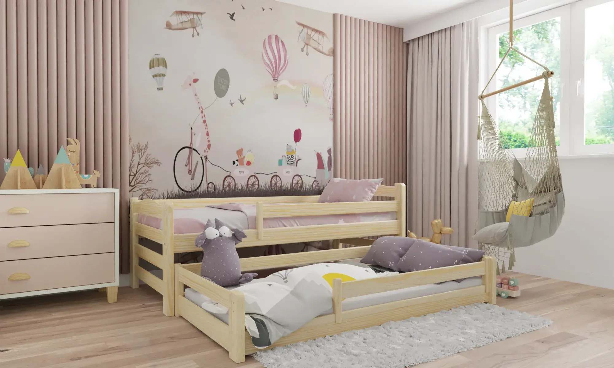 Kinderbett, Ausziehbett DUO MAX - Kubuk Moebel