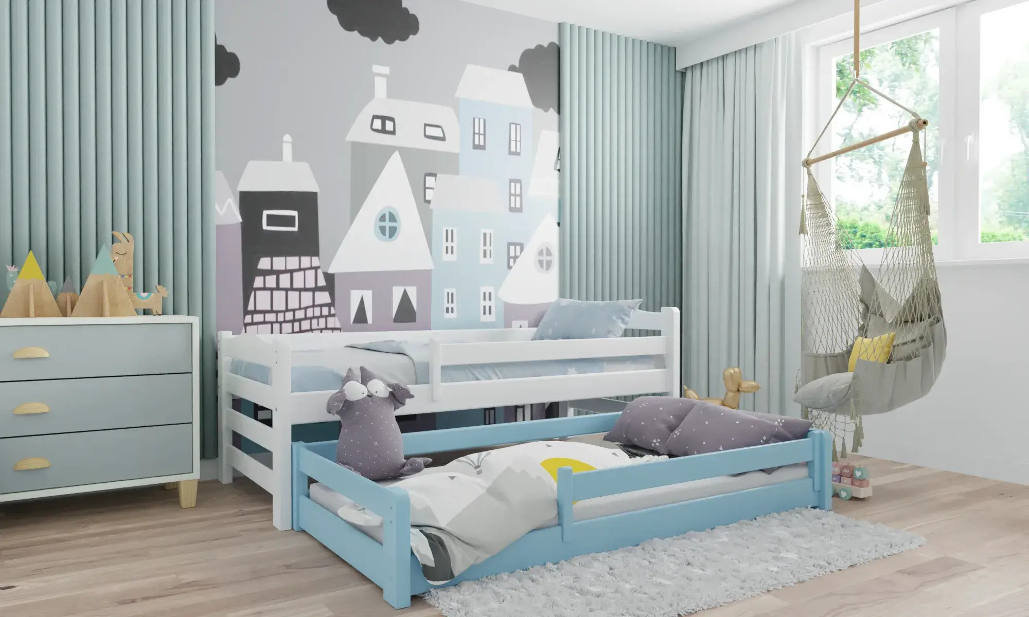 Kinderbett, Ausziehbett DUO MAX - Kubuk Moebel