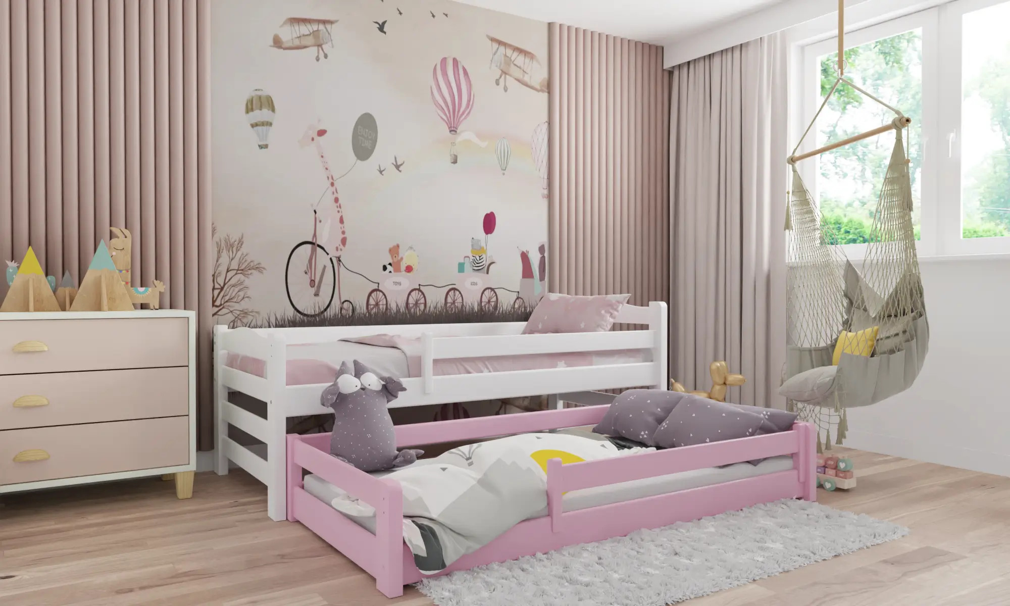 Kinderbett, Ausziehbett DUO MAX - Kubuk Moebel