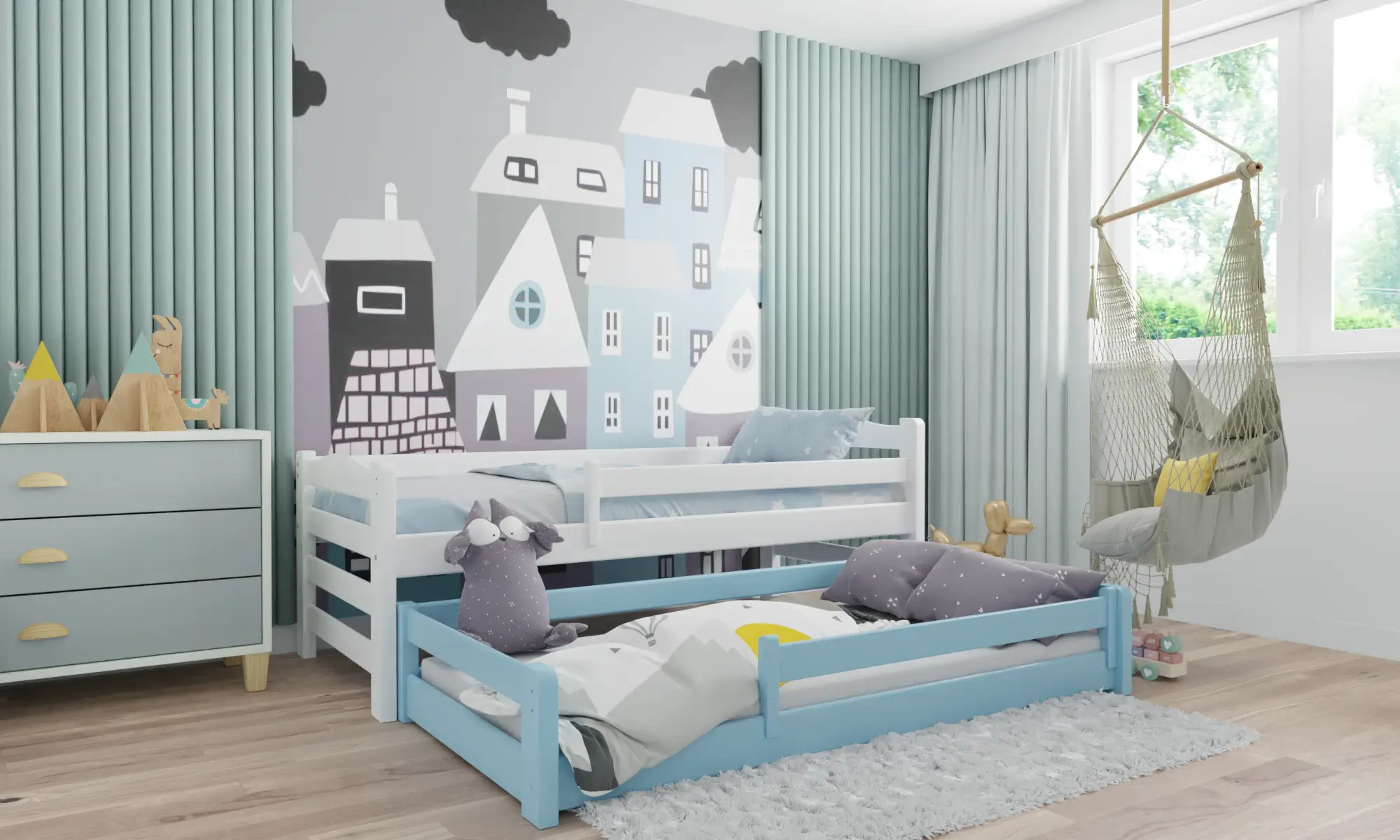 Kinderbett, Ausziehbett DUO MAX - Kubuk Moebel