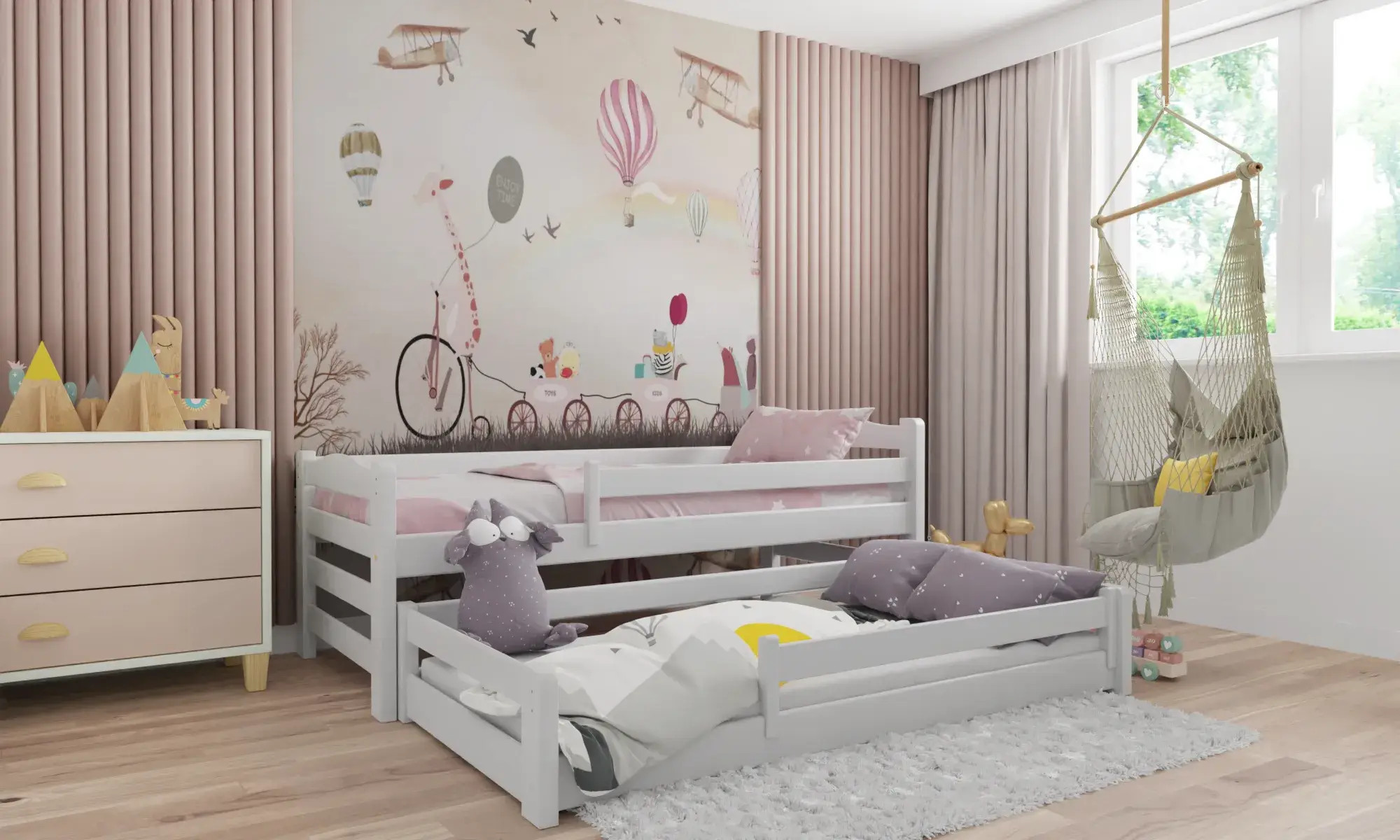 Kinderbett, Ausziehbett DUO MAX - Kubuk Moebel
