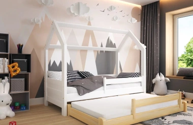 Hausbett, Ausziehbett, Kinderbett DUO HAUSE