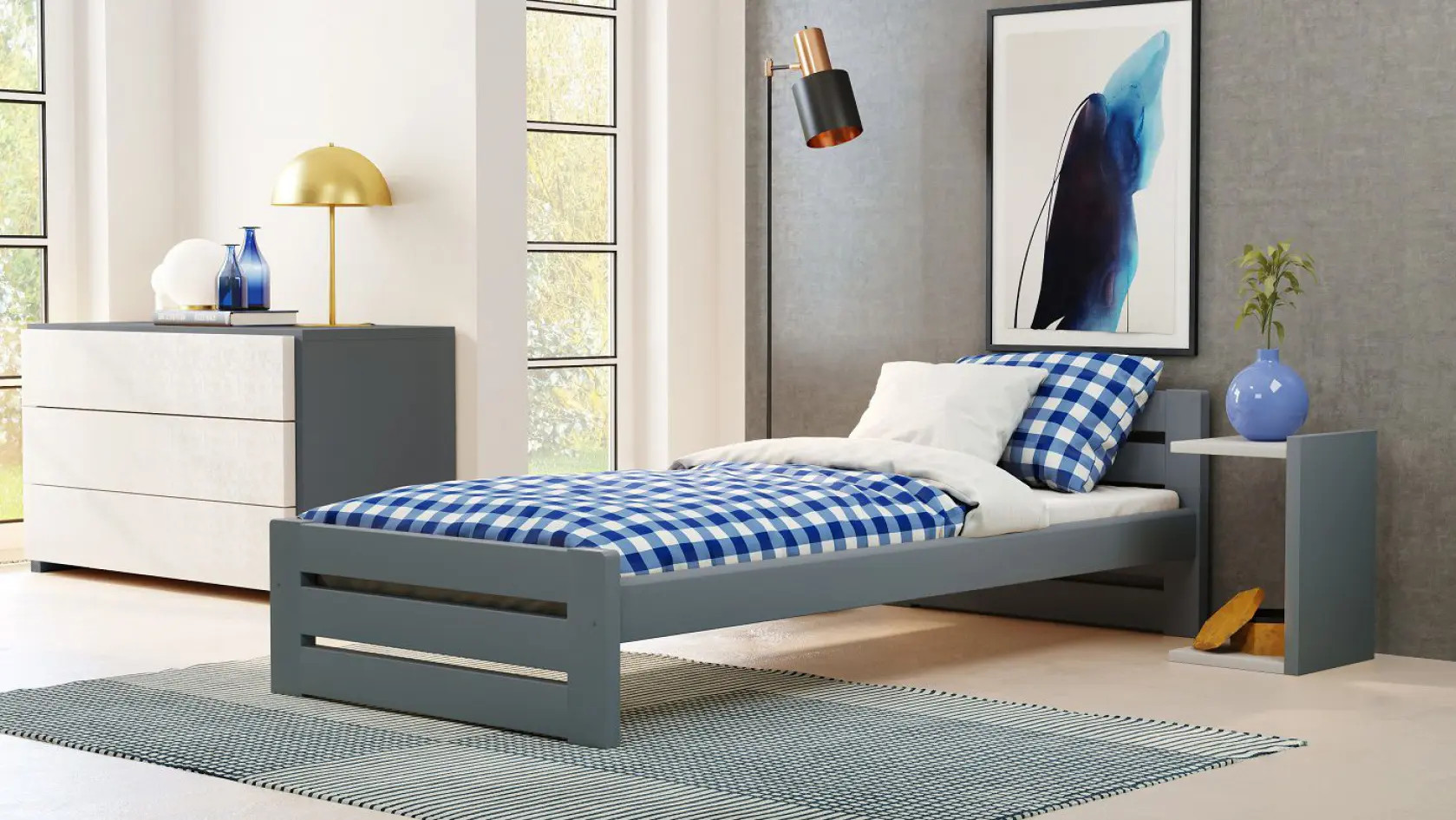 Einzelbett, Ausziehbett, Kinderbett aus massivem Fichtenholz DREAM - Kubuk Moebel