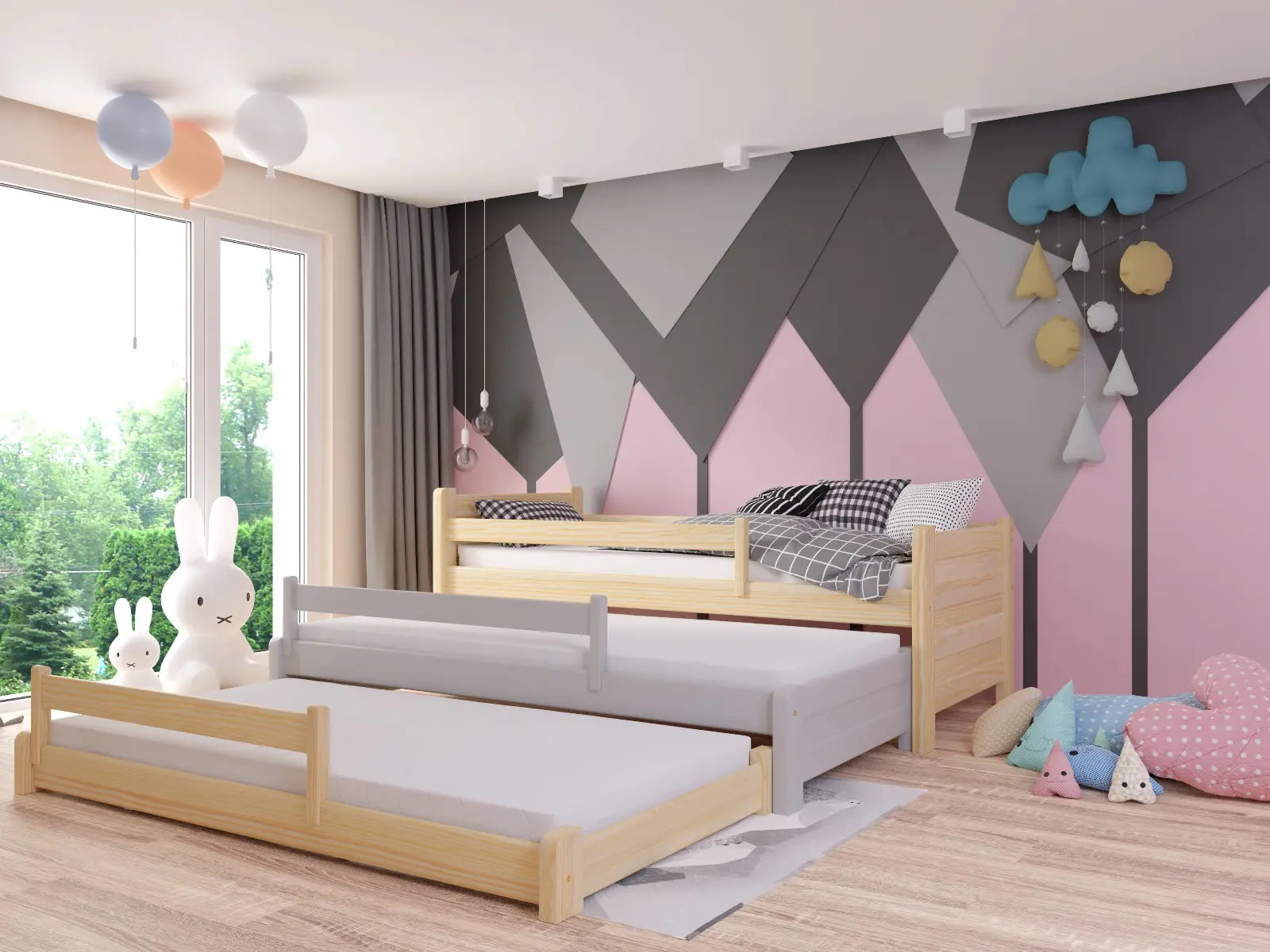 Ausziehbett, Kinderbett, Doppelbett TRIOS - Kubuk Moebel