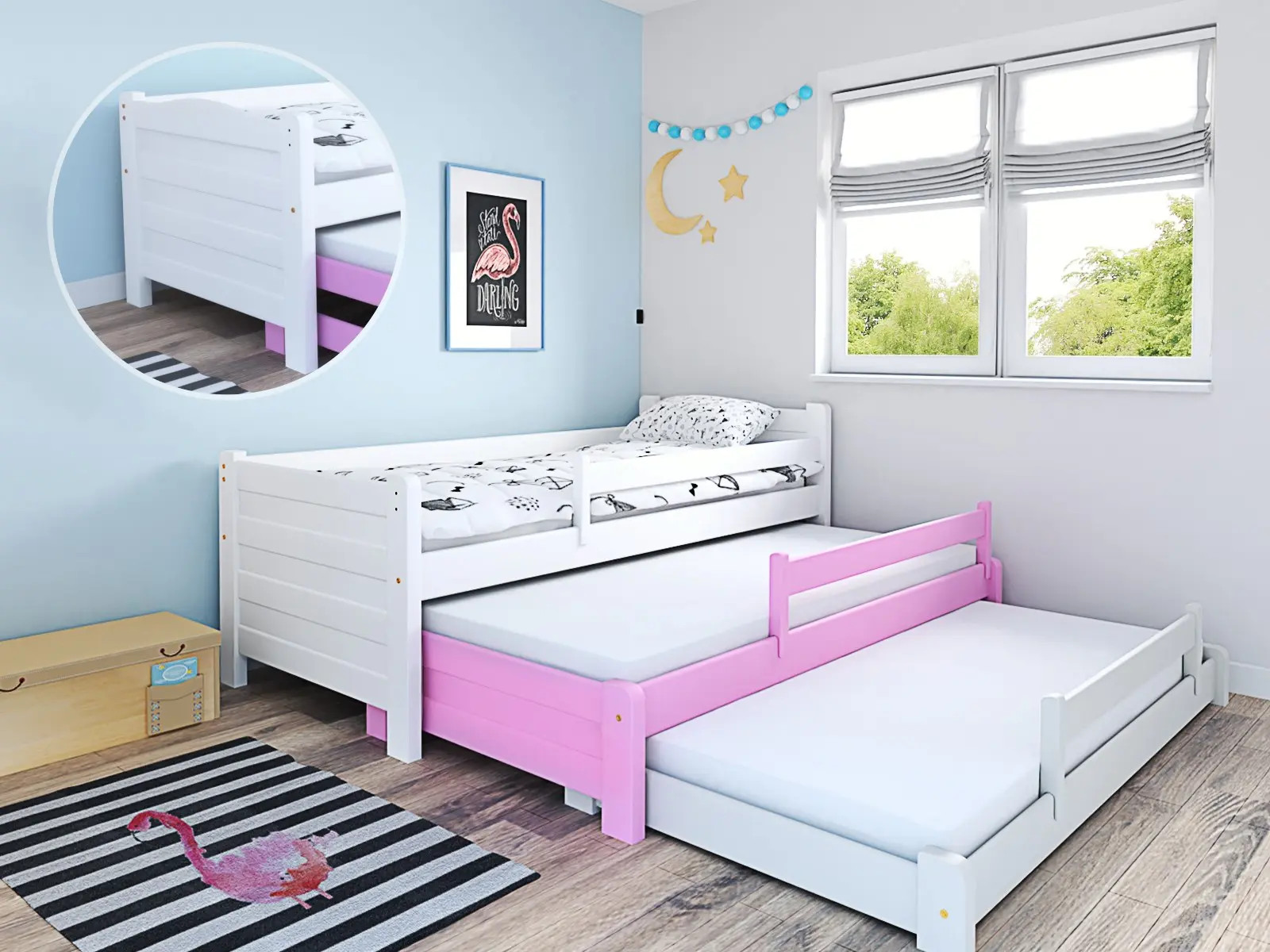 Ausziehbett, Kinderbett, Doppelbett TRIOS - Kubuk Moebel