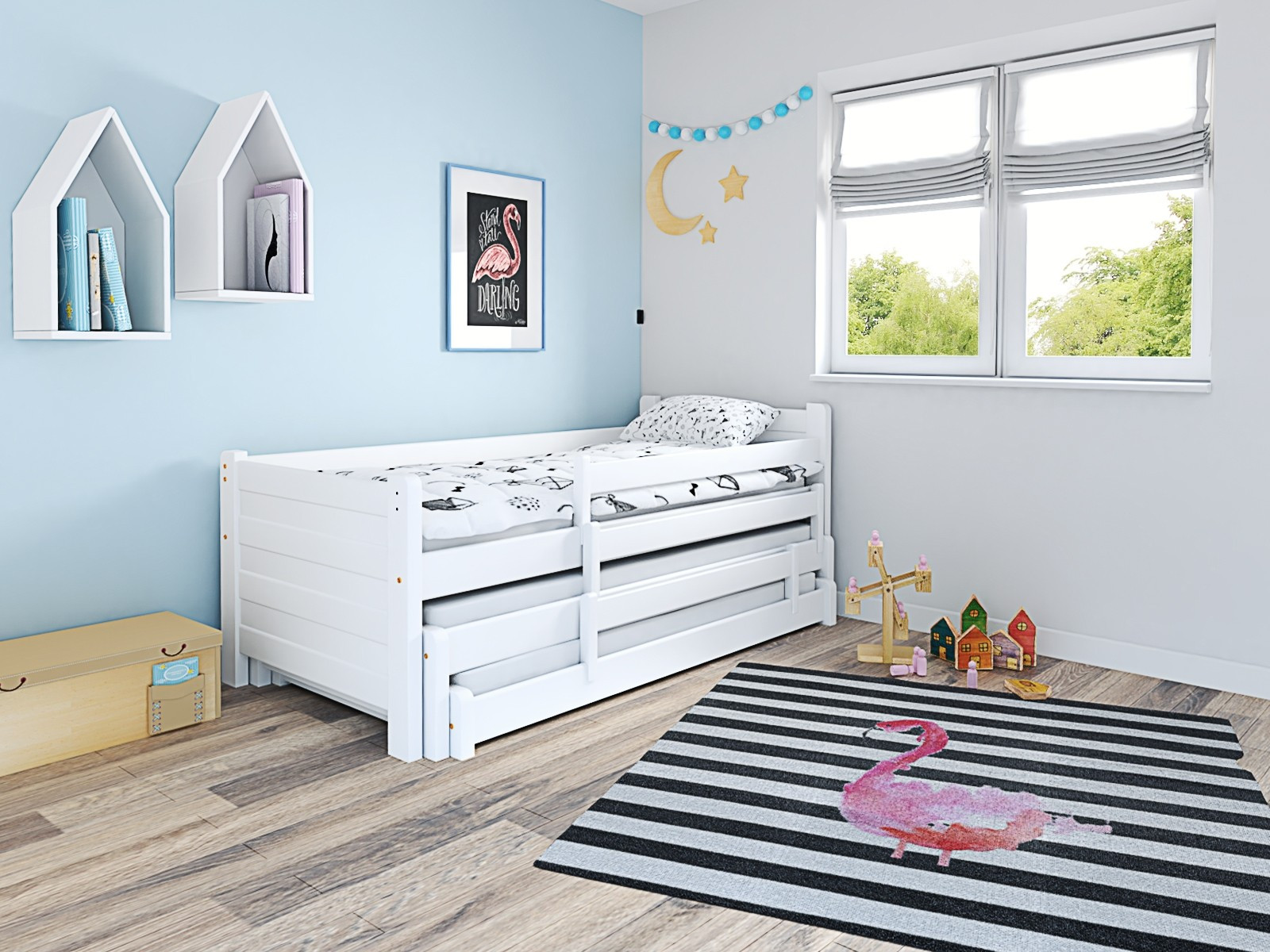 Ausziehbett, Kinderbett, Doppelbett TRIOS - Kubuk Moebel