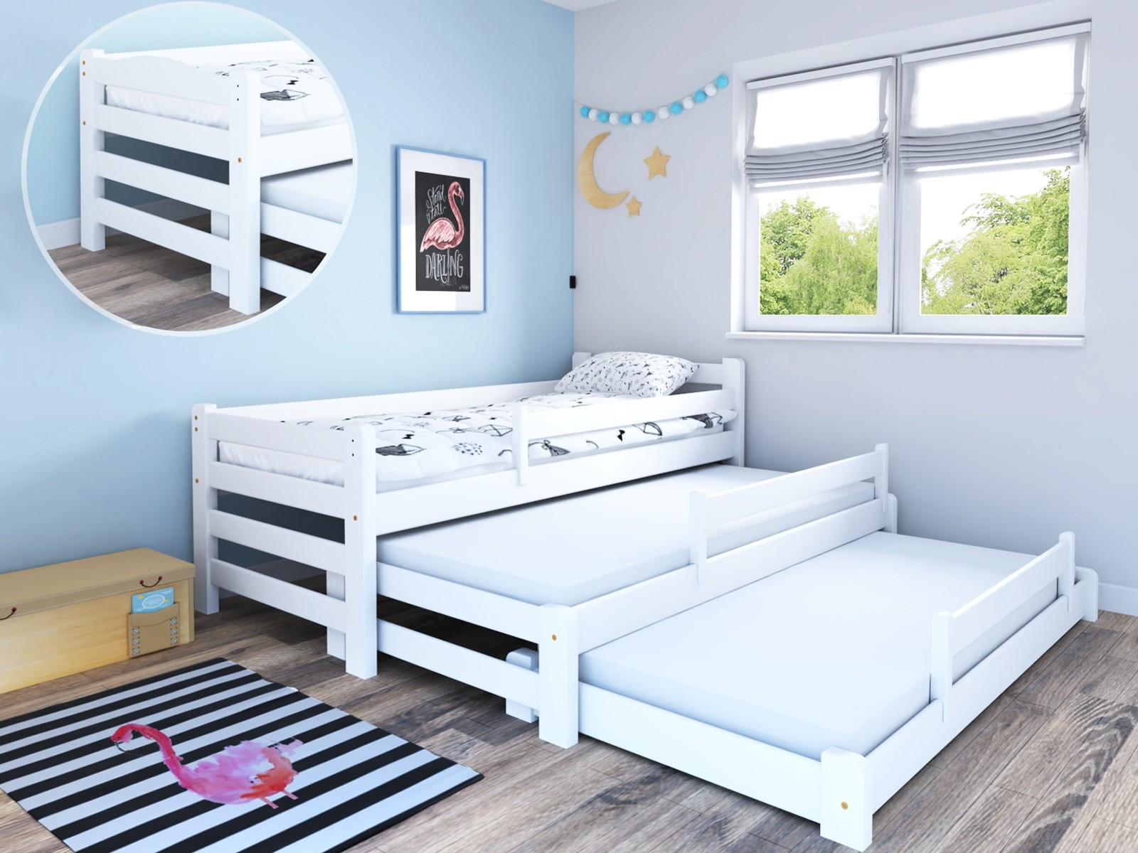 Ausziehbett, Kinderbett, Doppelbett TRIOMI - Kubuk Moebel