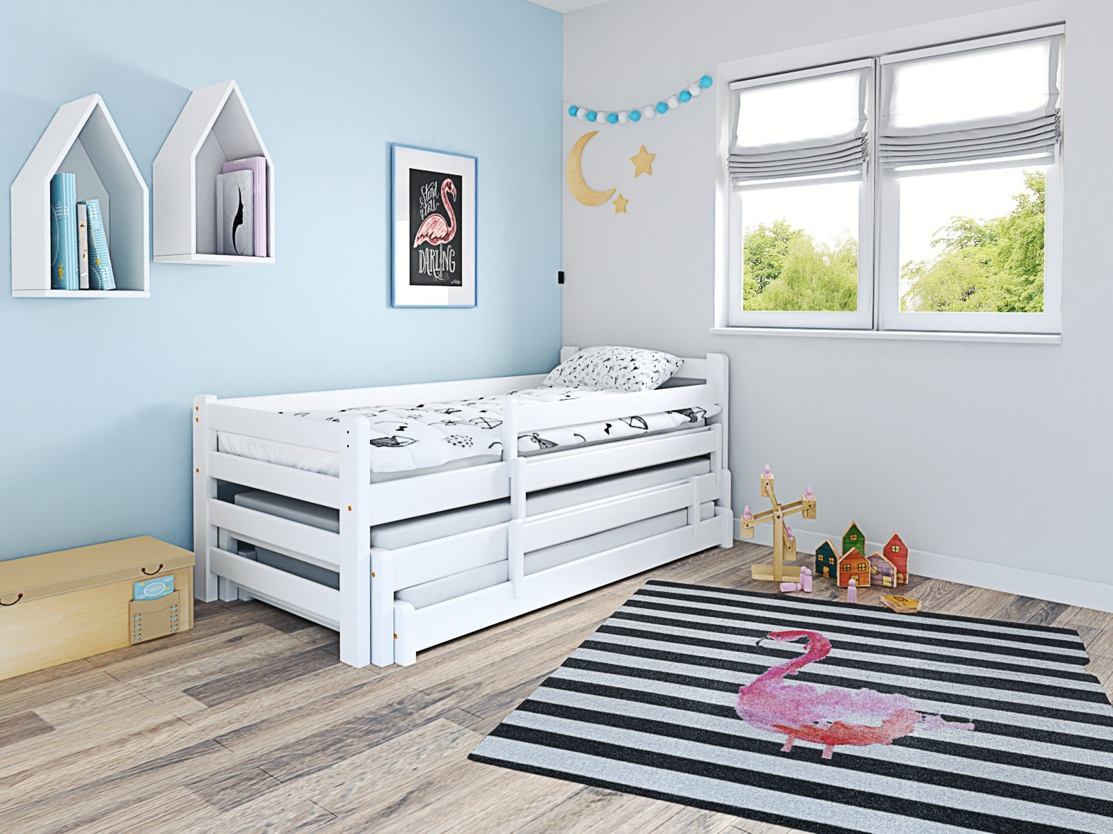 Ausziehbett, Kinderbett, Doppelbett TRIOMI - Kubuk Moebel