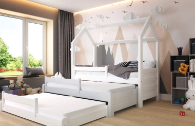 Hausbett, Ausziehbett, Kinderbett TRIO HAUSE