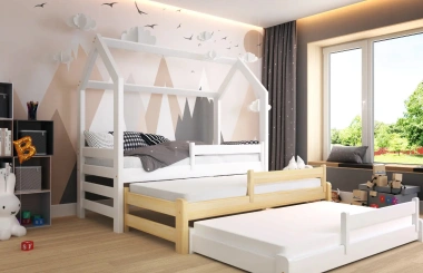 Hausbett, Ausziehbett, Kinderbett TRIOMI HAUSE