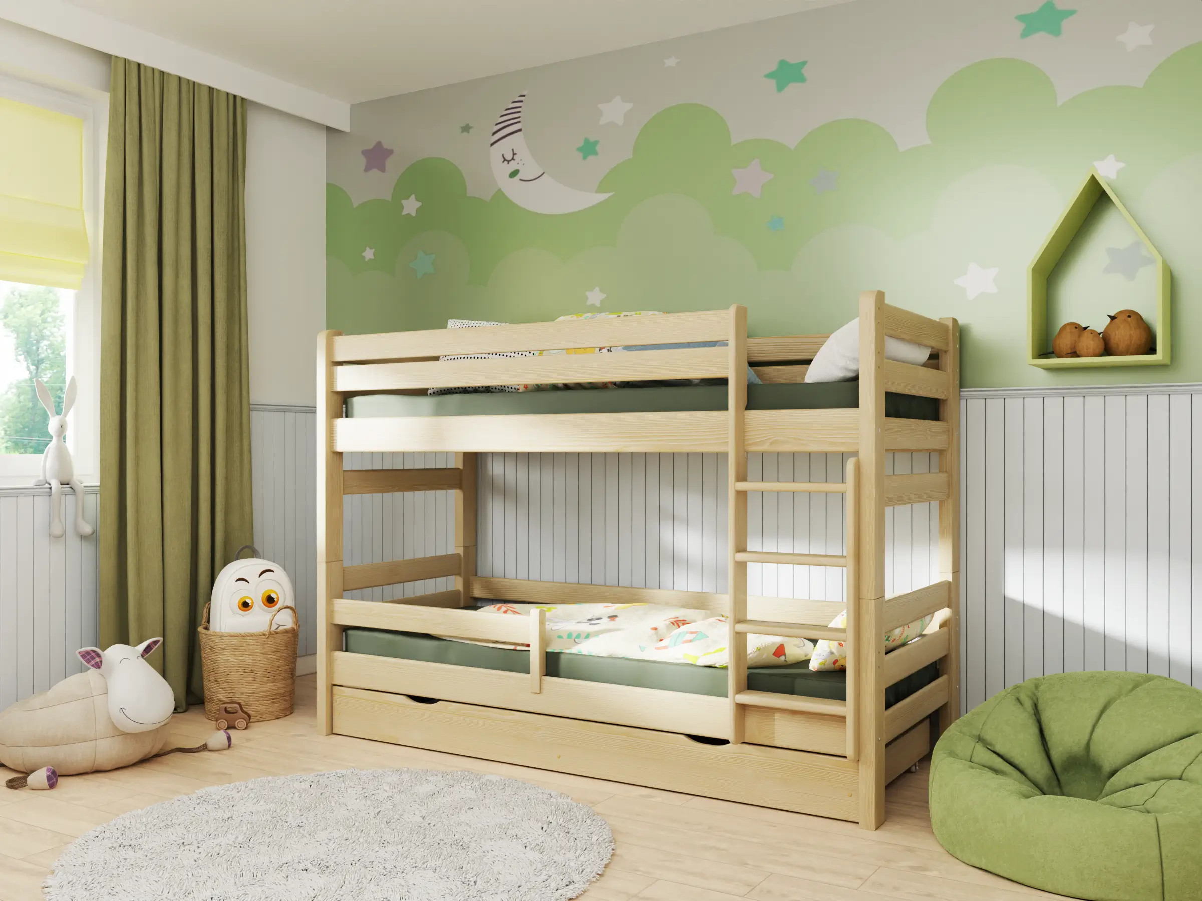 Etagenbett, Kinderbett Pietrus Midi - Kubuk Moebel