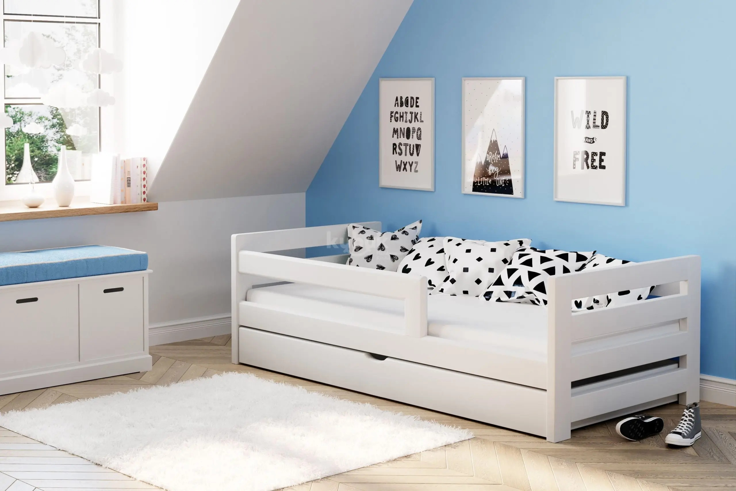 Einzelbett, Ausziehbett, Kinderbett, Doppelbett aus massivem Fichtenholz CLASSIK - Kubuk Moebel