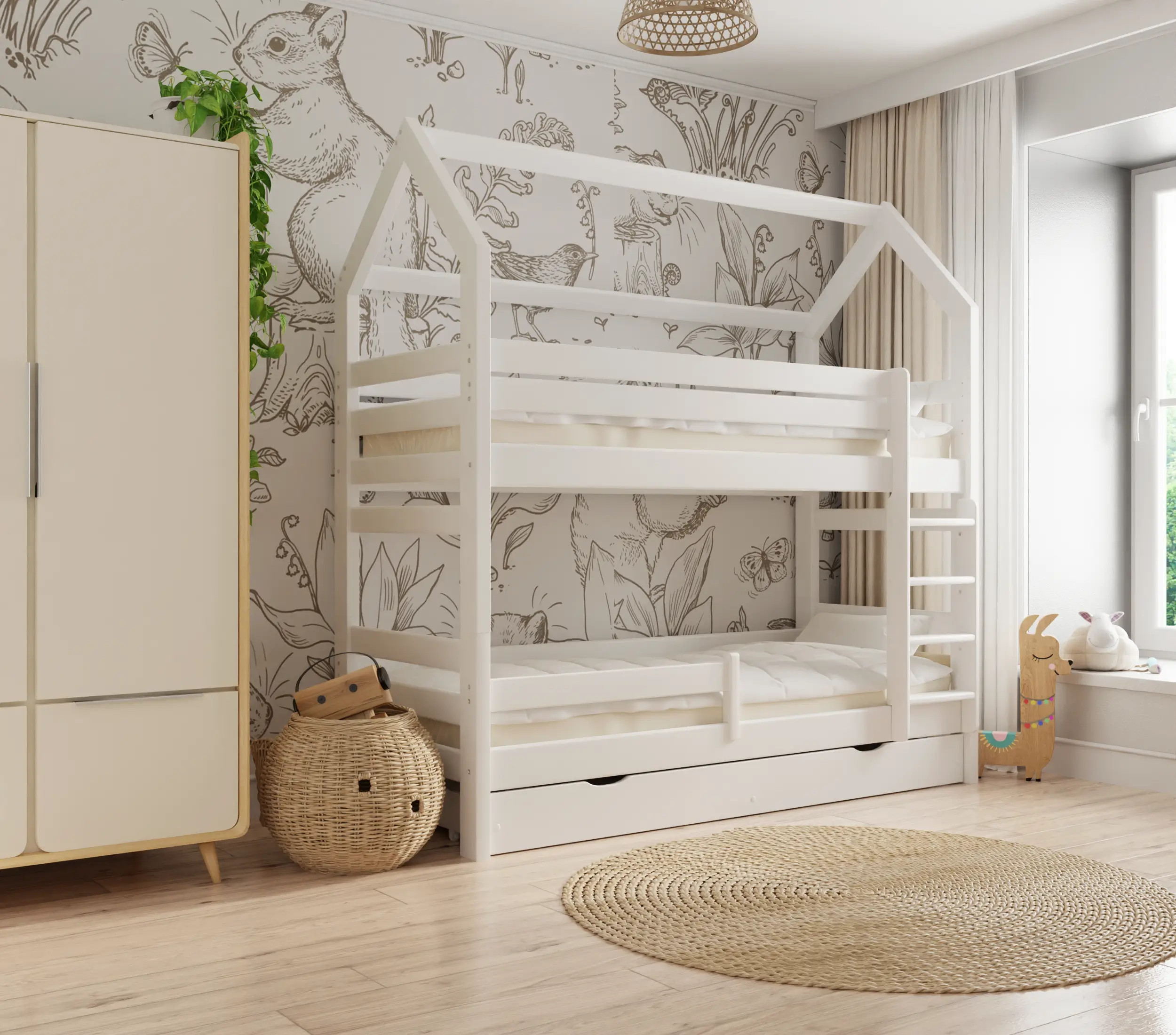 Hausbett, Kinderbett Pietrus Midi Hause - Kubuk Moebel