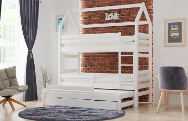 Hausbett, Kinderbett, Etagenbett Pietrus Midi Plus Hause