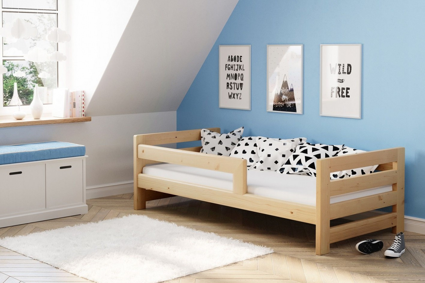 Einzelbett, Ausziehbett, Kinderbett, Doppelbett aus massivem Fichtenholz CLASSIK - Kubuk Moebel