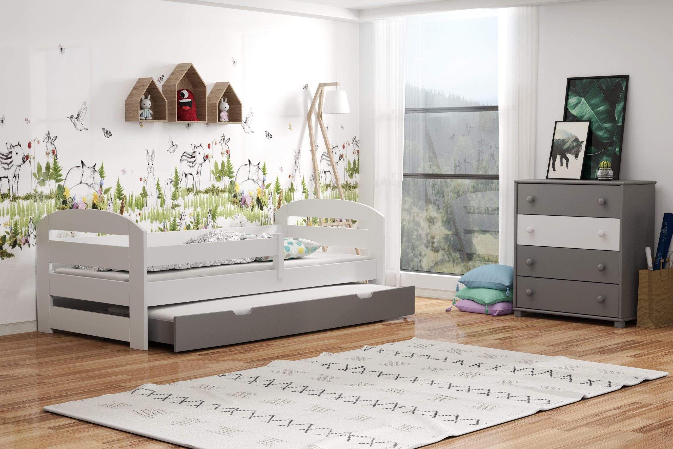 Ausziehbett, Kinderbett, Doppelbett KAMI PLUS - Kubuk Moebel