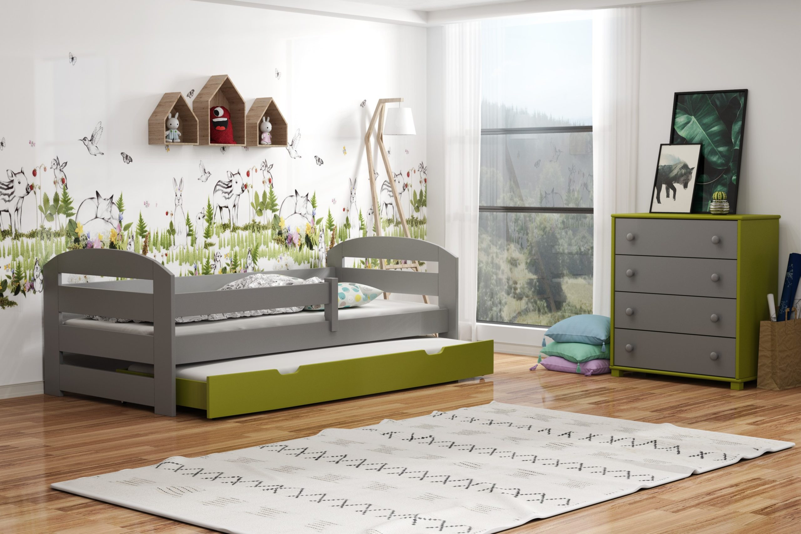 Ausziehbett, Kinderbett, Doppelbett KAMI PLUS - Kubuk Moebel