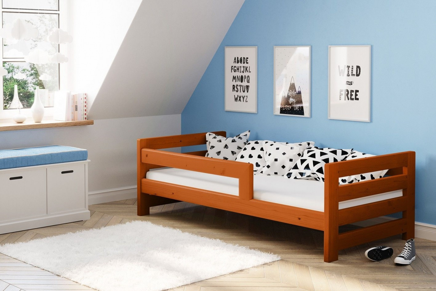 Einzelbett, Ausziehbett, Kinderbett, Doppelbett aus massivem Fichtenholz CLASSIK - Kubuk Moebel