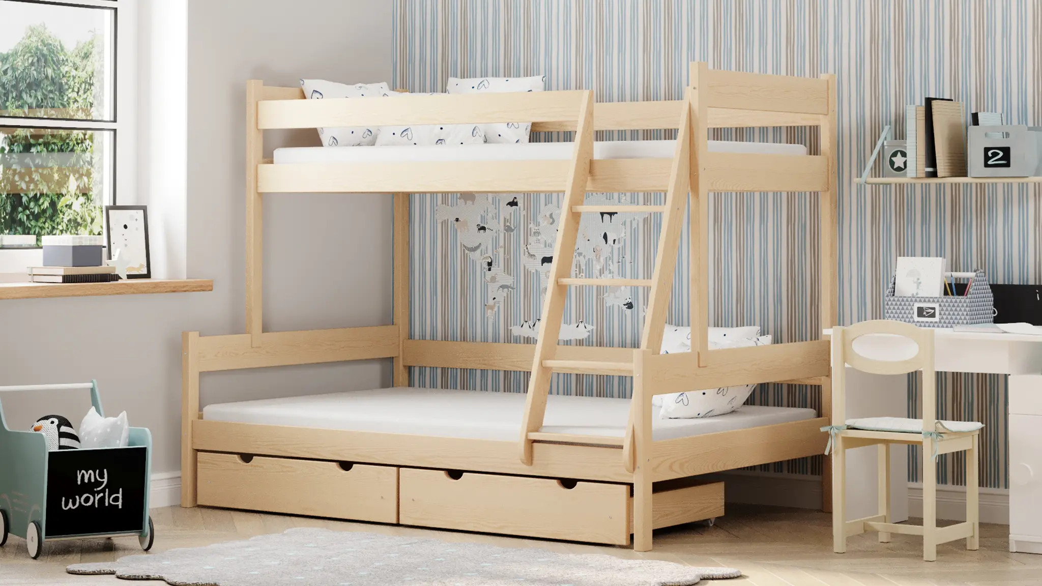 Etagenbett, Kinderbett NOAH - Kubuk Moebel