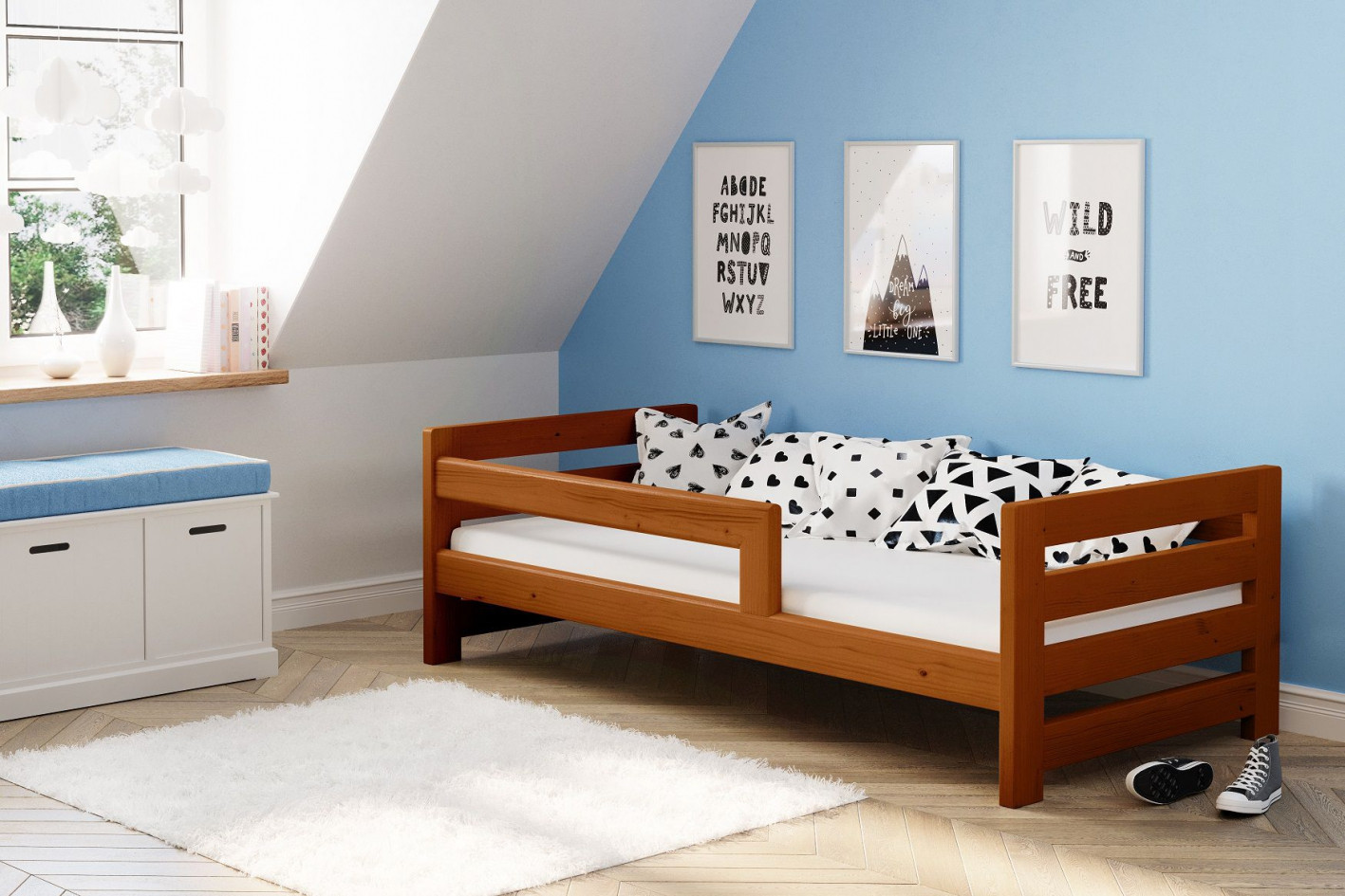 Einzelbett, Ausziehbett, Kinderbett, Doppelbett aus massivem Fichtenholz CLASSIK - Kubuk Moebel