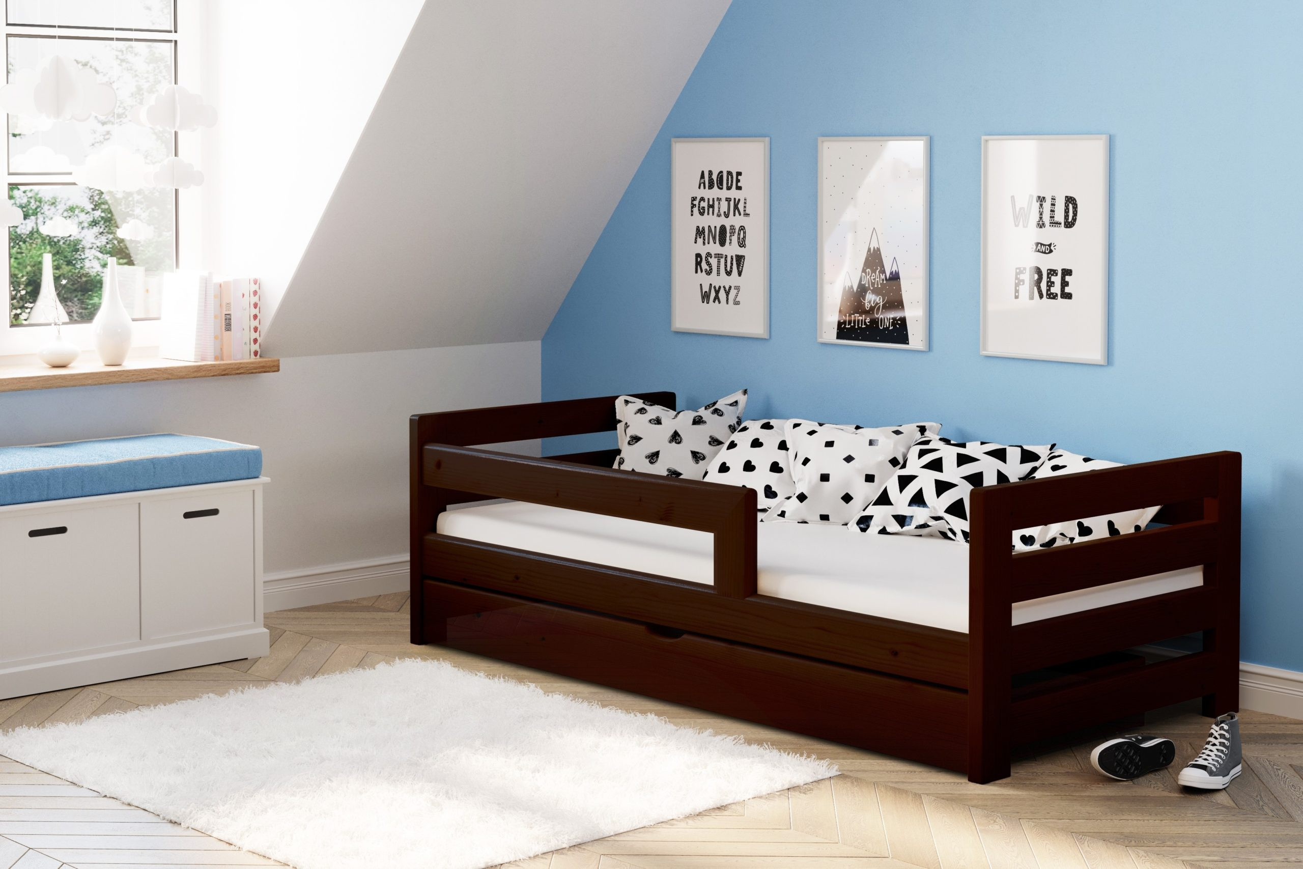 Einzelbett, Ausziehbett, Kinderbett, Doppelbett aus massivem Fichtenholz CLASSIK - Kubuk Moebel