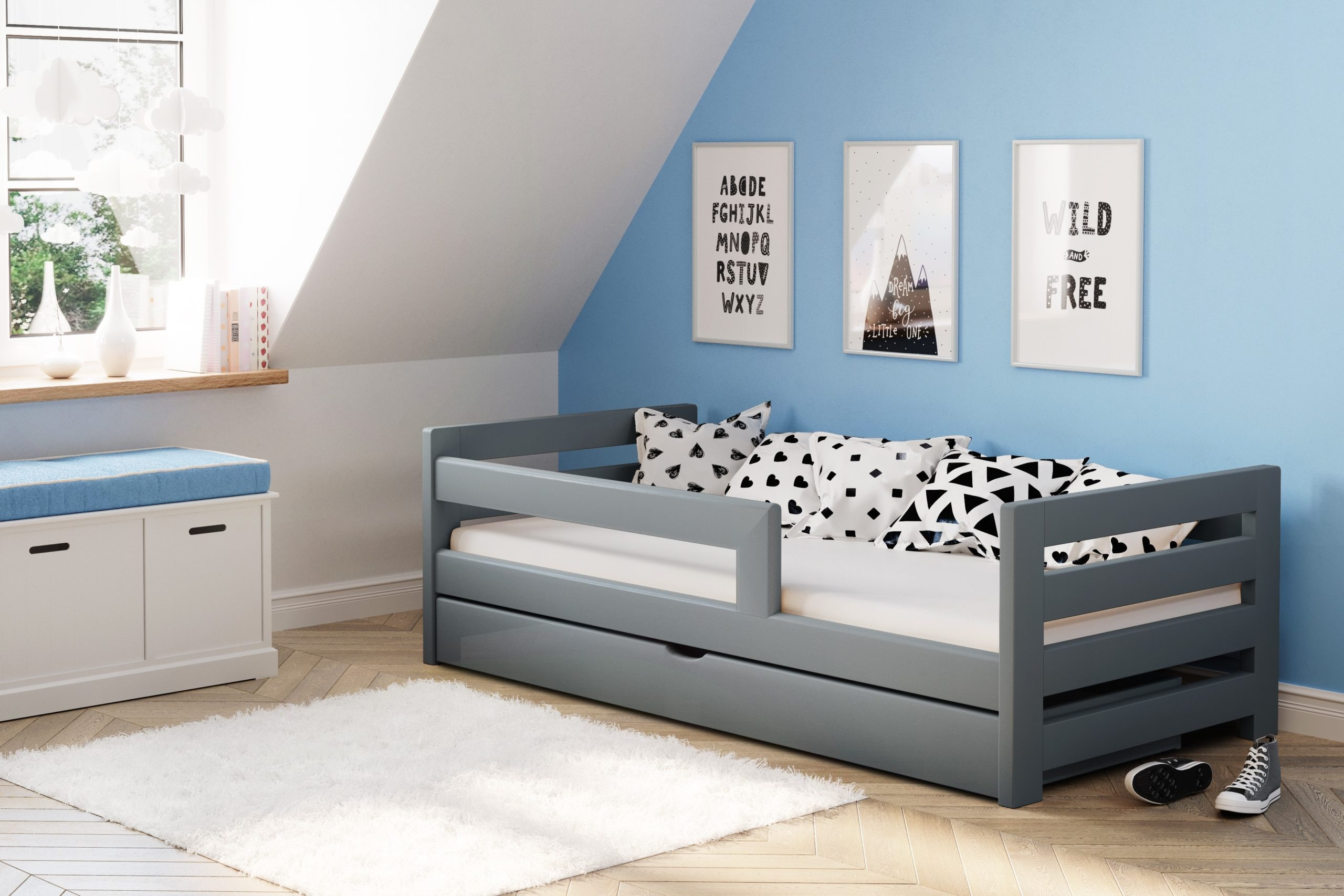 Einzelbett, Ausziehbett, Kinderbett, Doppelbett aus massivem Fichtenholz CLASSIK - Kubuk Moebel