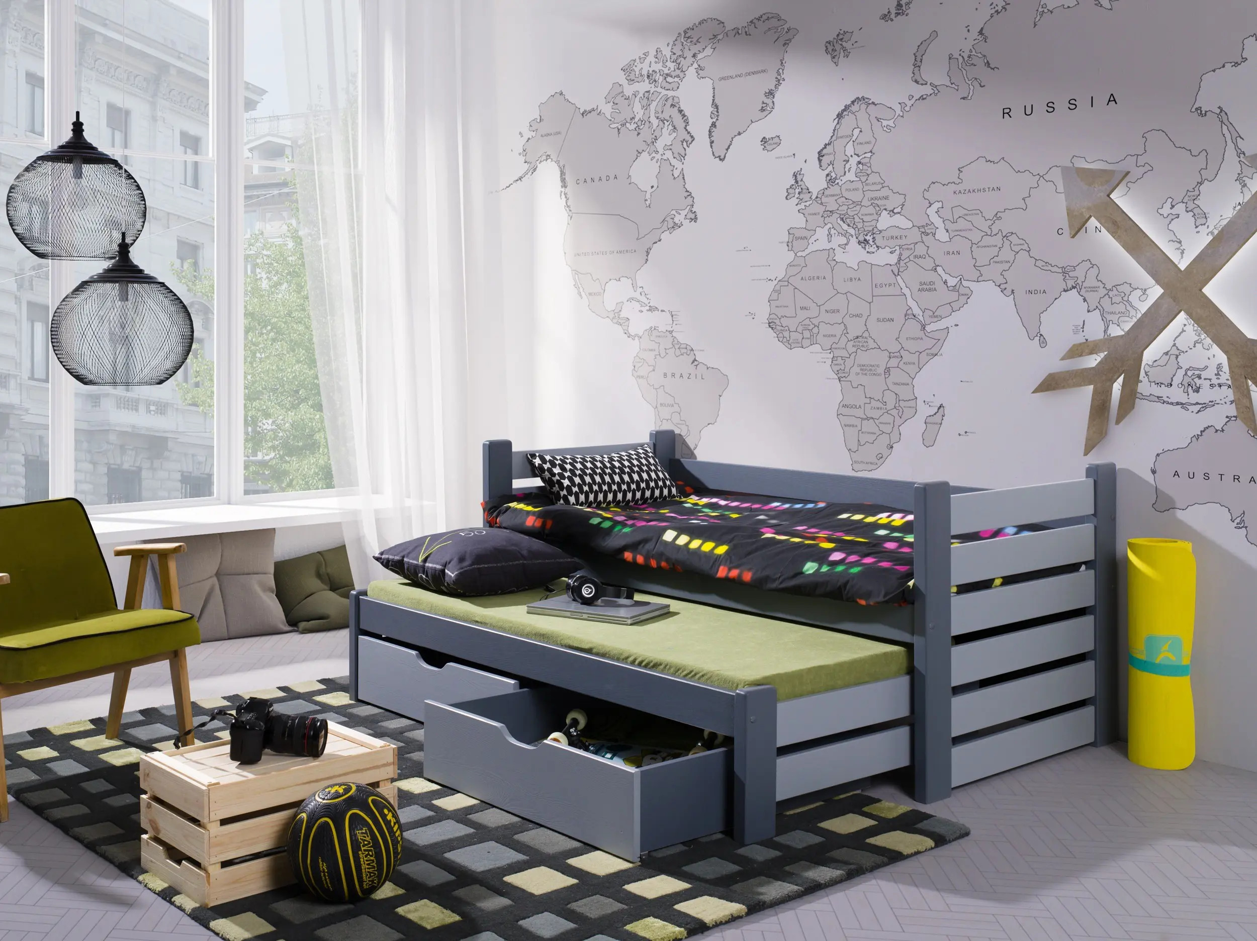 Ausziehbett, Kinderbett, Doppelbett MATI - Kubuk Moebel