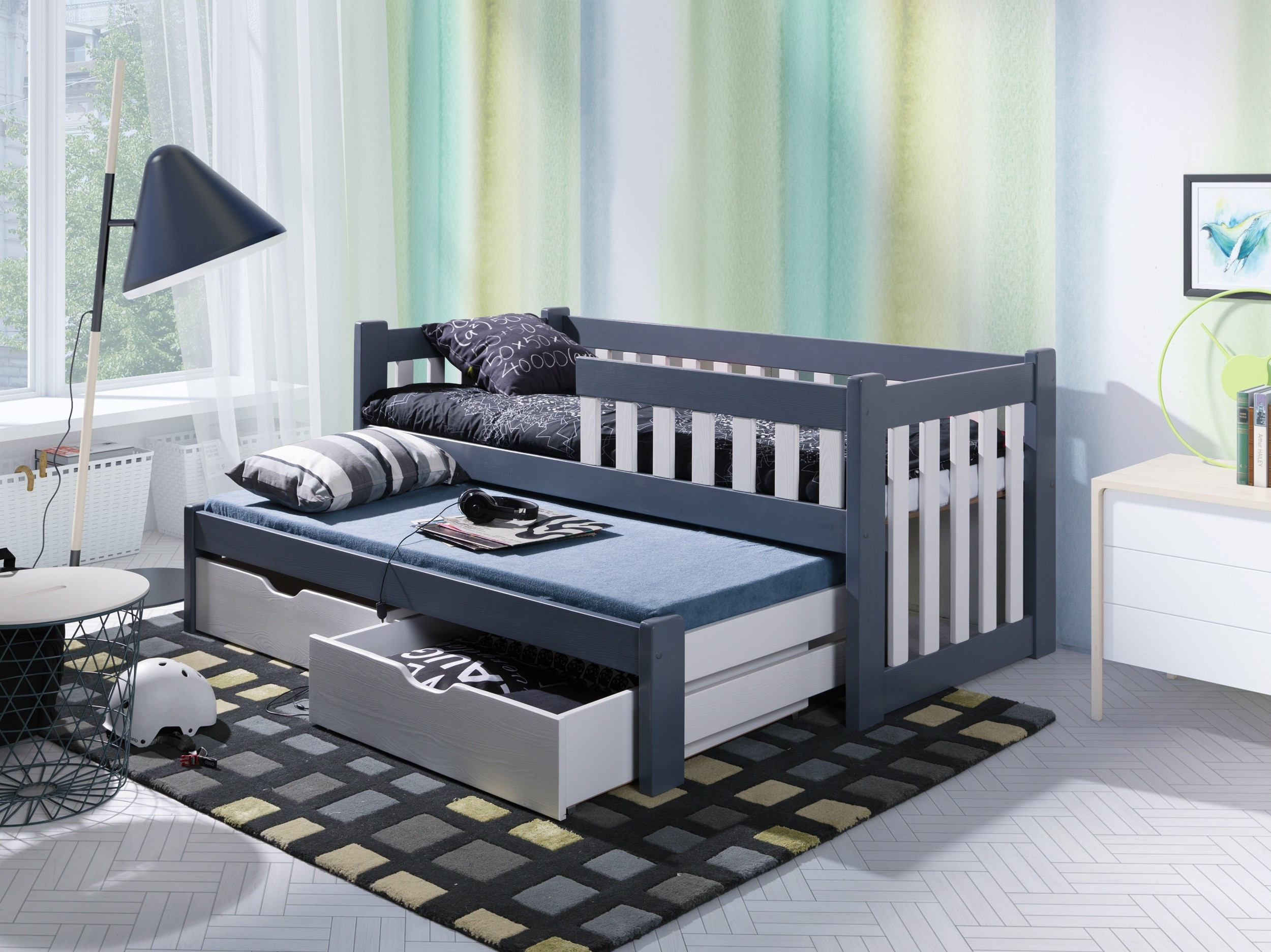 Ausziehbett, Kinderbett, Doppelbett PHIL - Kubuk Moebel