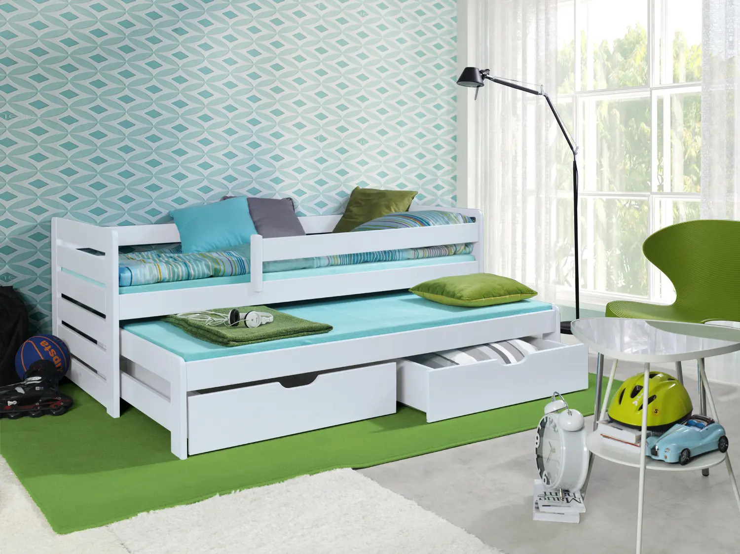 Ausziehbett, Kinderbett, Doppelbett THOMAS II - Kubuk Moebel