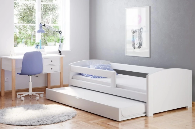 Einzelbett, Ausziehbett, Kinderbett aus massivem Fichtenholz TEDI - Kubuk Moebel